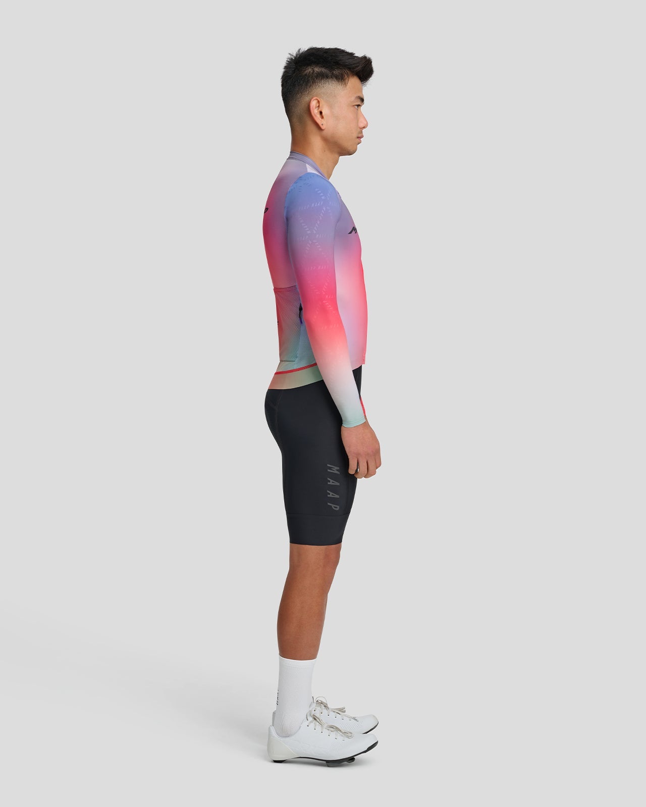 Marškinėliai MAAP Blurred Out Pro Hex LS Jersey 2.0 / Red Mix