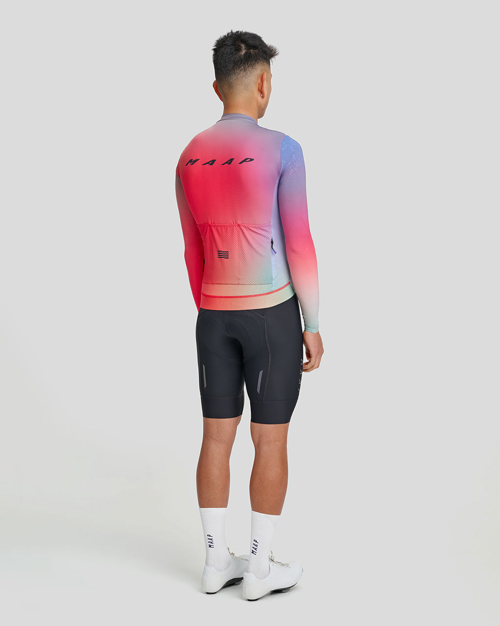 Marškinėliai MAAP Blurred Out Pro Hex LS Jersey 2.0 / Red Mix