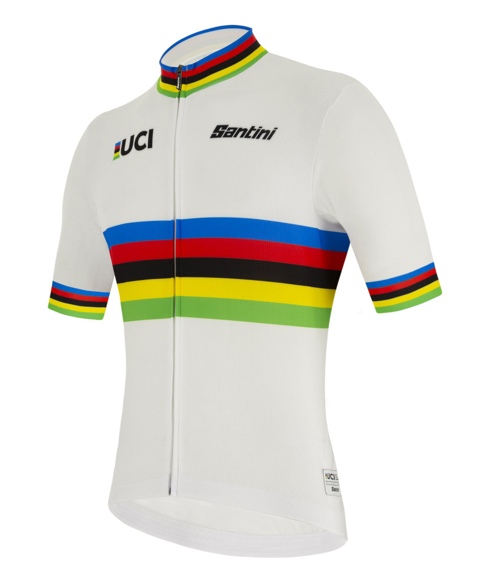 Vyriški marškinėliai Santini UCI World Champion Eco Jersey / White