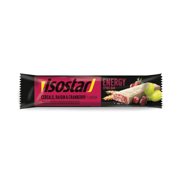 Isostar batonėlis Energy Cereals Raisin Cranberry 40g