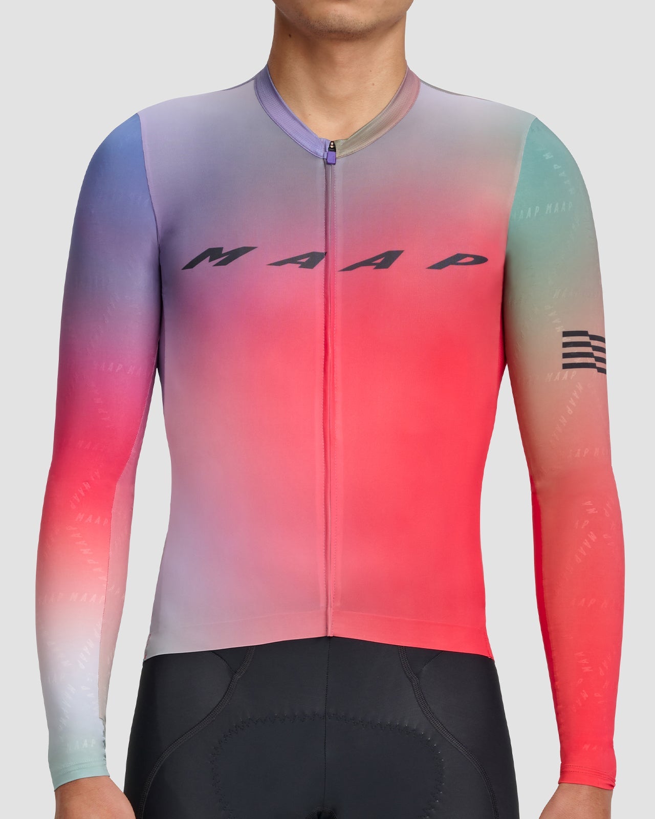 Marškinėliai MAAP Blurred Out Pro Hex LS Jersey 2.0 / Red Mix