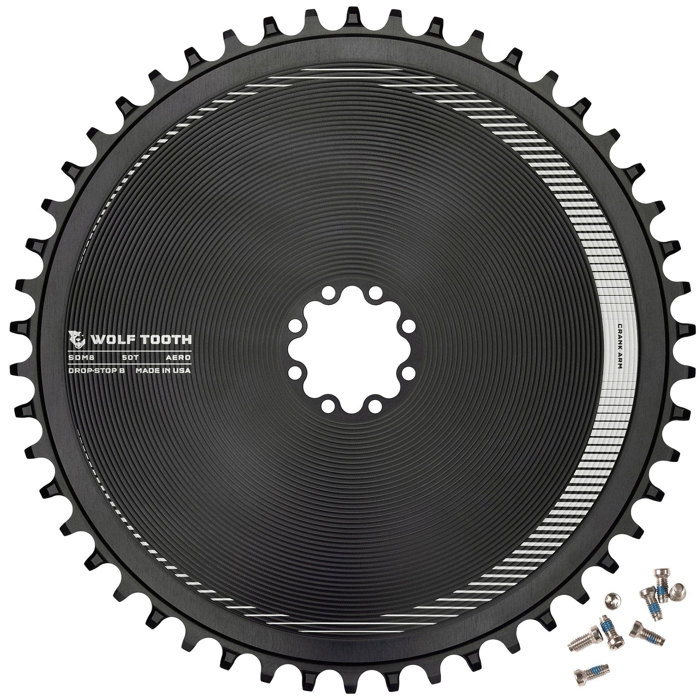 Dantratis Wolf Tooth Aero Direct Mount Chainring 50T for SRAM 8-Bolt Gravel / Road Cranks