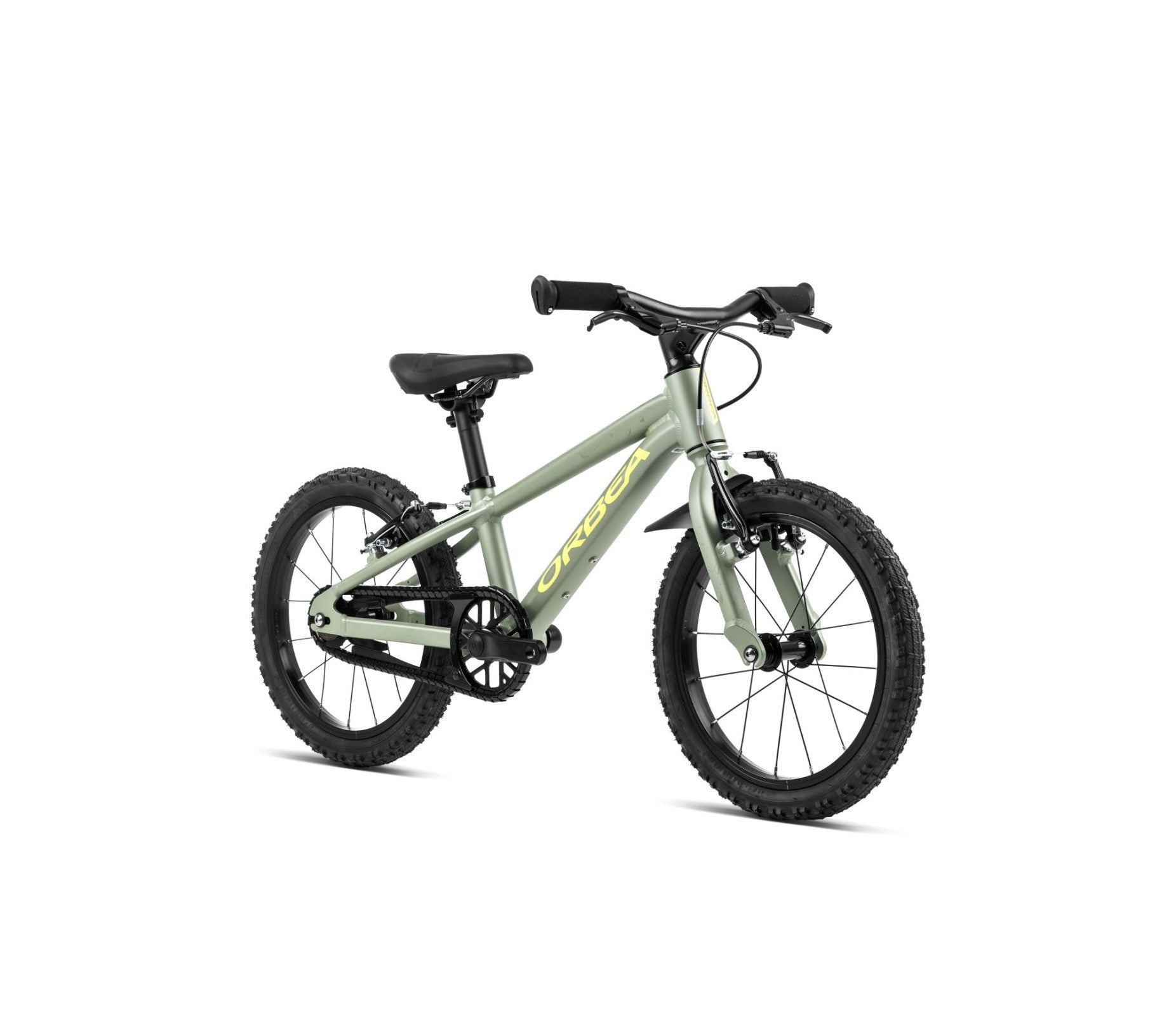 Vaikiškas dviratis Orbea MX 16 / Metallic Green Artichoke (Matt) - Yellow (Matt)