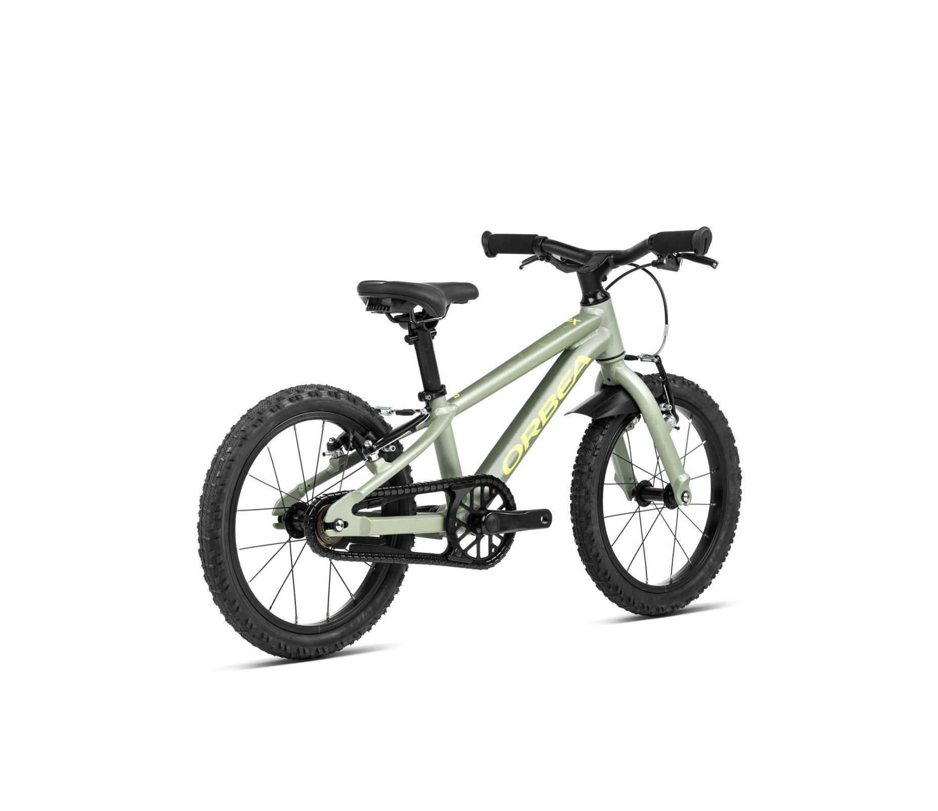 Vaikiškas dviratis Orbea MX 16 / Metallic Green Artichoke (Matt) - Yellow (Matt)